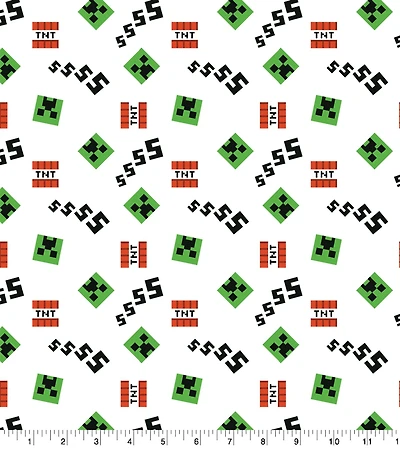 Mojang Minecraft Creeper & Icons Cotton Fabric