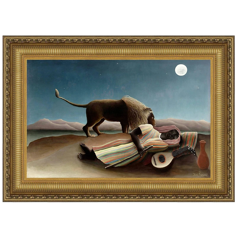 17.75" The Sleeping Gypsy 1897 Canvas Replica Painting