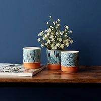 Decorative Pot Set with Terra Cotta Accent