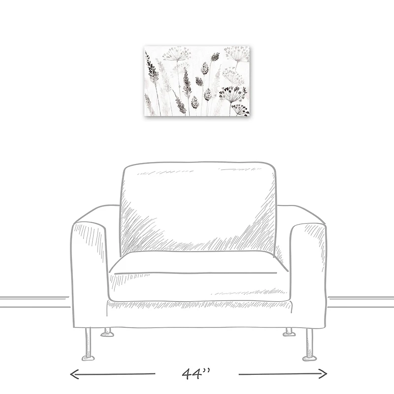 Modern Black Botanical Canvas Wall Art