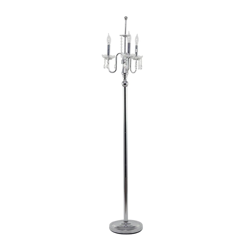 Silver Metal Floor Lamp 16" x 16" x 63