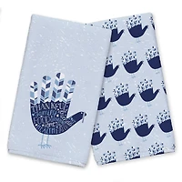 Blue Hand Turkey Tea Towel Set