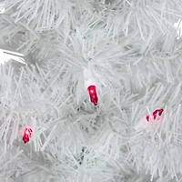 3ft. Pre-Lit White Iridescent Pine Artificial Christmas Tree, Pink Lights