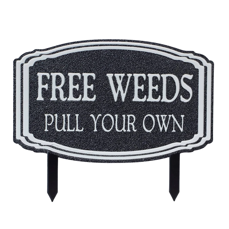 15.5" Metal Garden Weeds Stake Signs Set