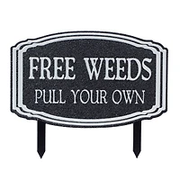 15.5" Metal Garden Weeds Stake Signs Set