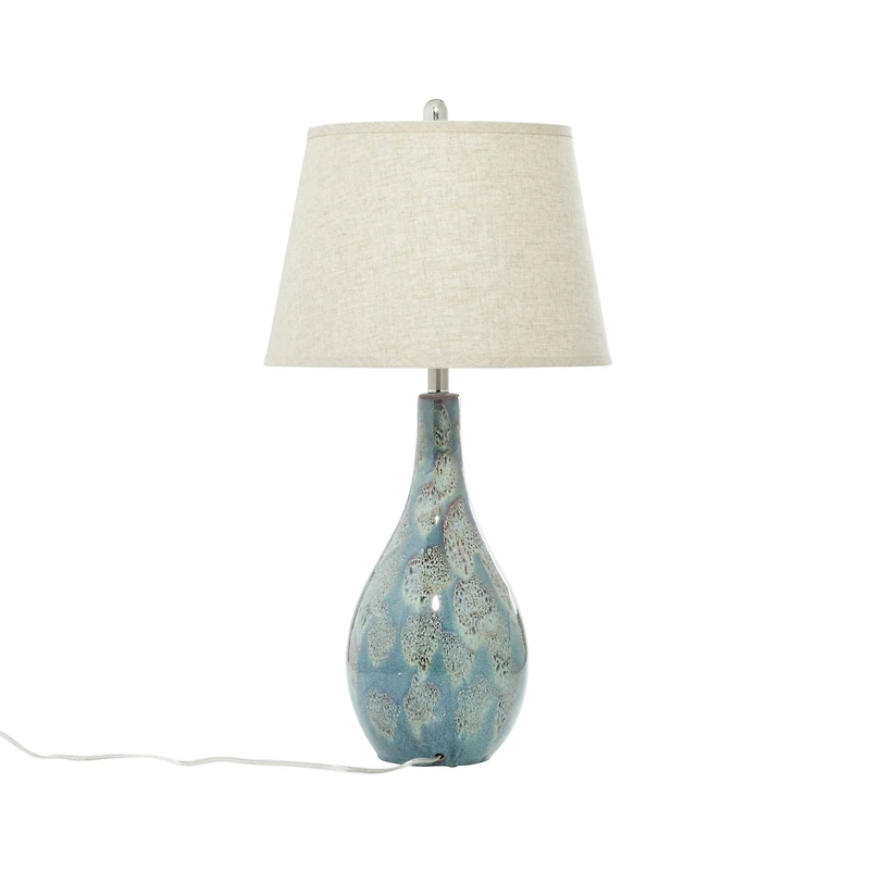 32" Turquoise Ceramic Coastal Table Lamp, 2ct.