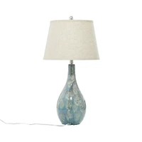 32" Turquoise Ceramic Coastal Table Lamp, 2ct.