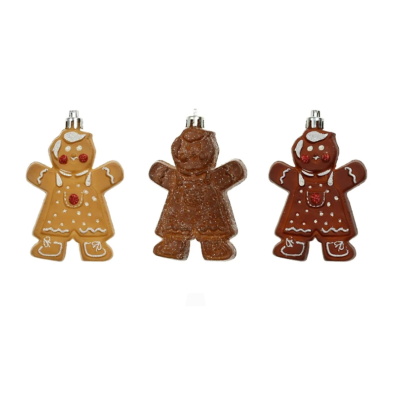 6 Pack 95mm Gingerbread Shatterproof Ornaments by Ashland®