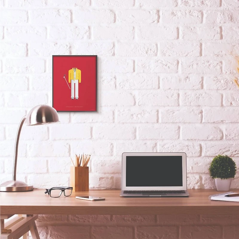 Stupell Industries Freddie Mercury Fashion Design Wall Accent with Black Frame