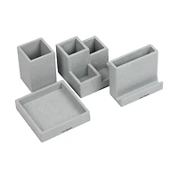 Mind Reader Terrazzo Collection Gray 4 Piece Desktop Organization Set