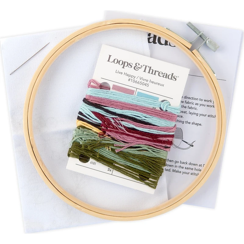 Live Happy Embroidery Kit by Loops & Threads®