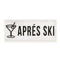 Stupell Industries Après Ski Phrase Martini Glass with Olive,7" x 17"