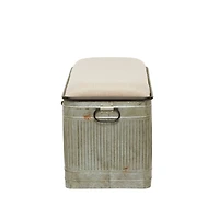 Gray Iron Farmhouse Bench, 19" x 37" x 17"