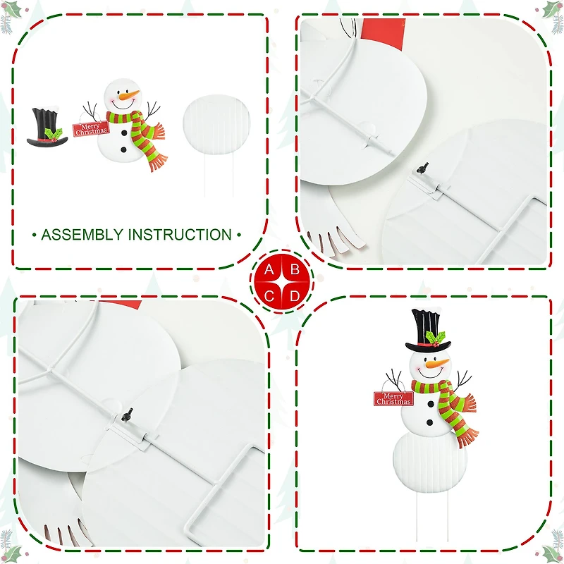 Glitzhome® 40" Metal Snowman Yard Stake