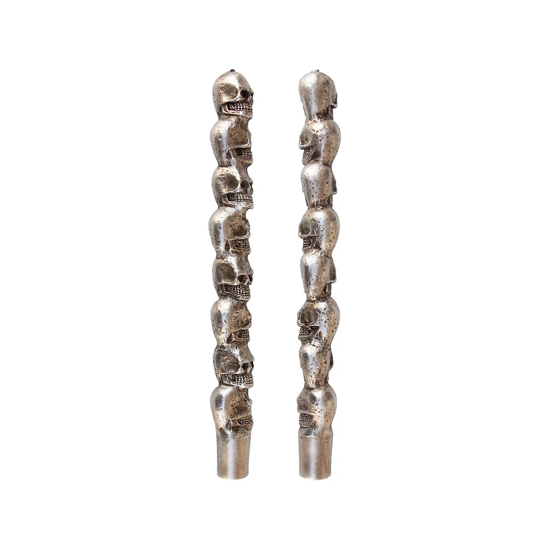 10" Gold Skull Bleeding Unscented Taper Candles, 2ct. by Ashland®