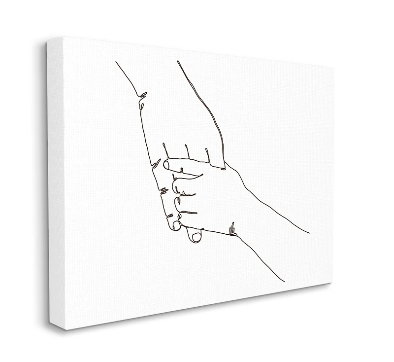 Stupell Industries Family Holding Hands Pose Minimal Linework Canvas Wall Art