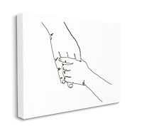 Stupell Industries Family Holding Hands Pose Minimal Linework Canvas Wall Art