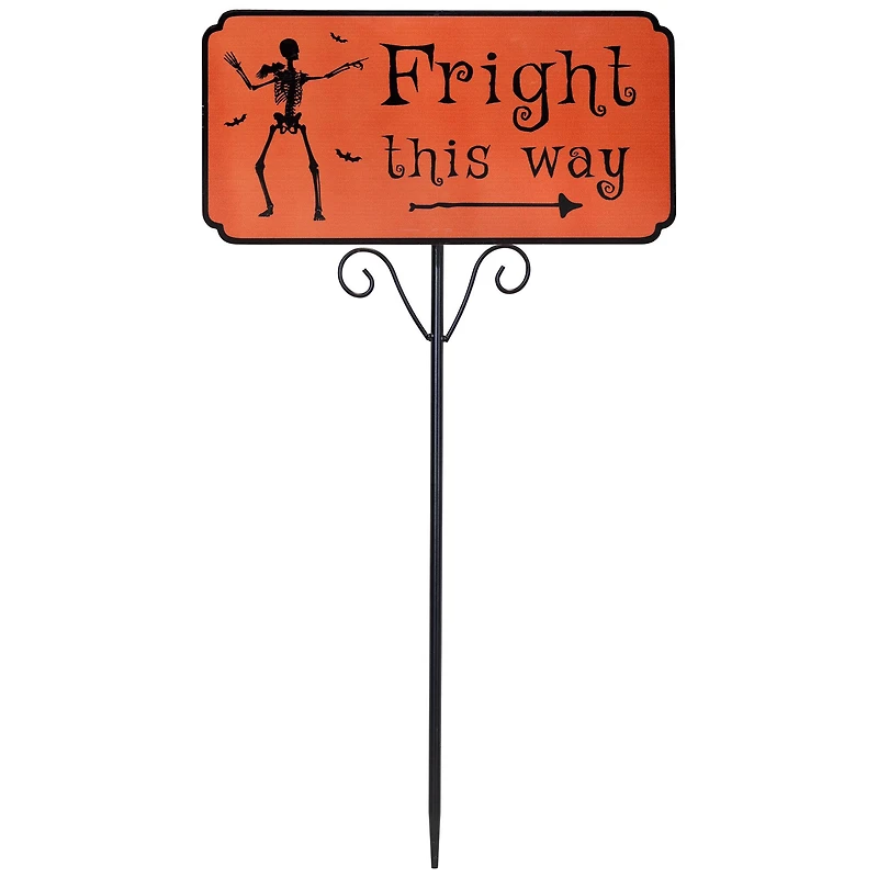 27.5" Fright This Way Outdoor Halloween Lawn Stake