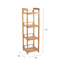 Organize It All 41" Lohas 4-Tier Bamboo Shelving Tower