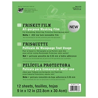 Grafix Matte 9" x 12" Low Tack Frisket Film Sheets, 12 Sheets