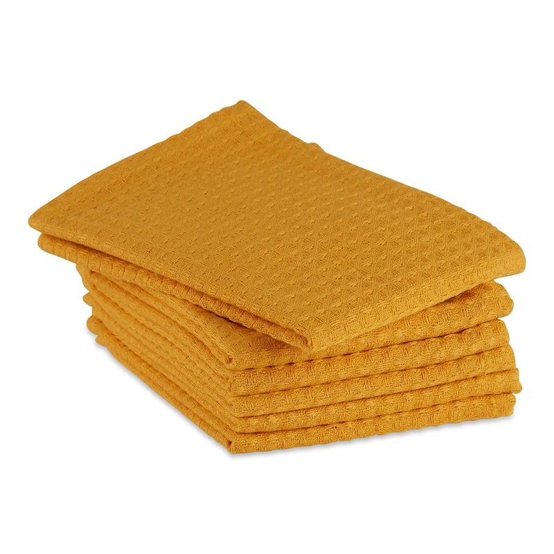 DII® Honey Gold Recycled Cotton Waffle Dish Towels, 6ct.