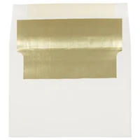 JAM Paper A7 Ecru Gold Foil Lined Invitation Envelopes