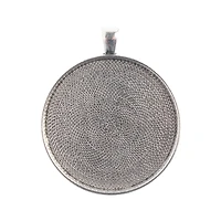 John Bead 40mm Antique Silver Round Pendant Frame