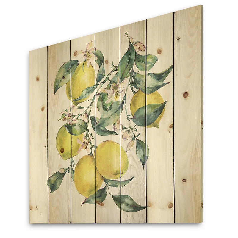Designart - Branch of Yellow Lemons and Leaves I