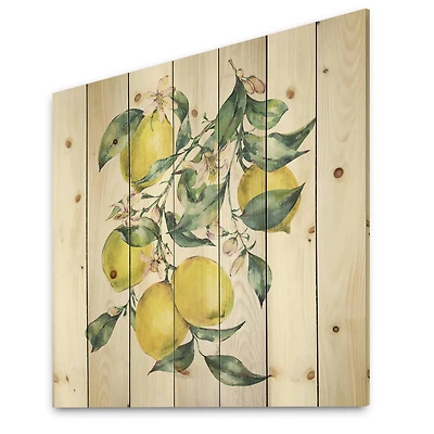 Designart - Branch of Yellow Lemons and Leaves I