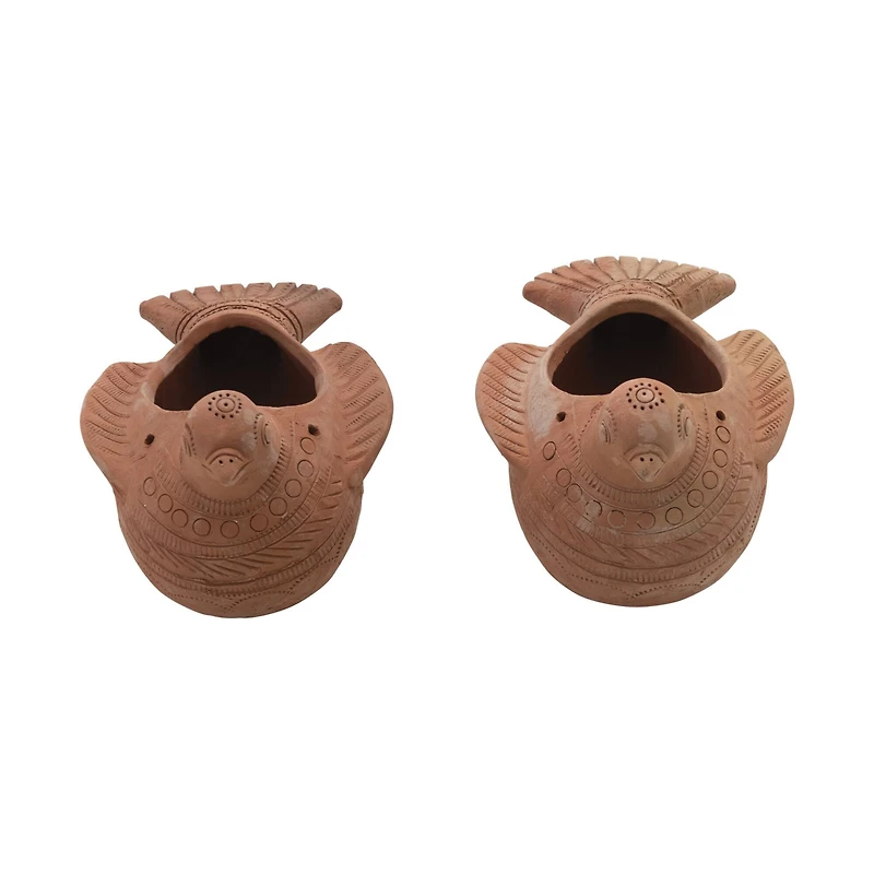 Hello Honey® 8" Terra Cotta Bird Planter with Engraved Designs