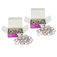 Loose Leaf Book Rings, 0.75", Nickel-Plated, 100ct
