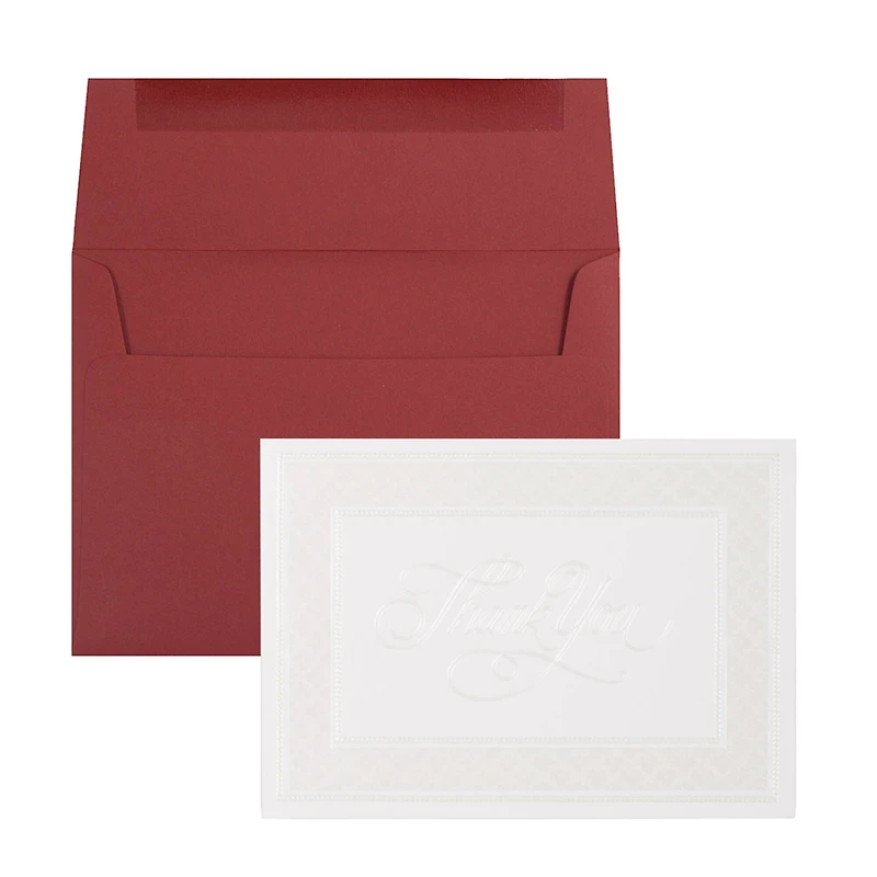 JAM Paper Pearl Border Thank You Cards & Envelopes, 25ct.