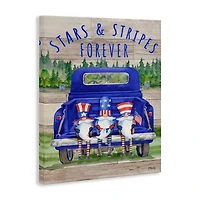 Stupell Industries Stars & Stripes Forever Americana Gnomes Canvas Wall Art