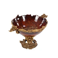 19" Gold Resin Traditional Décor Bowl