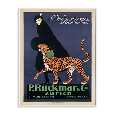 Stupell Industries Vintage Women's Fashion Campaign with Leopard Wall Plaque