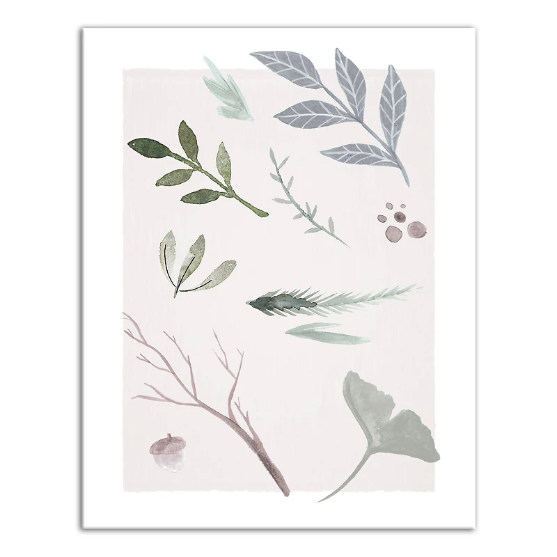 Blue and Green Botanicals 11" x 14" Canvas Wall Art