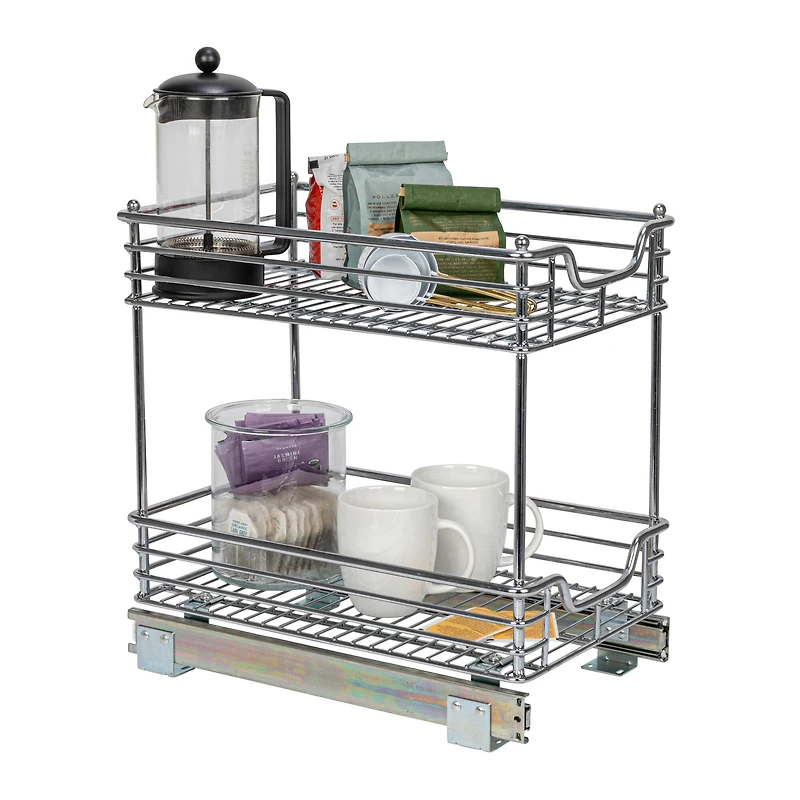 Household Essentials Glidez Chrome 2-Tier Cabinet Organizer