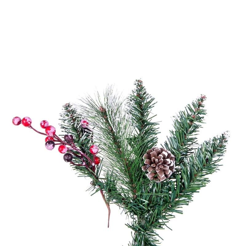 4.5ft. Unlit Snow Tipped Pine & Berry Artificial Christmas Tree