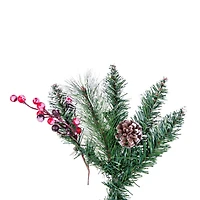 4.5ft. Unlit Snow Tipped Pine & Berry Artificial Christmas Tree