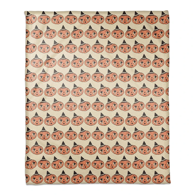 Retro Pumpkin Coral Fleece Blanket