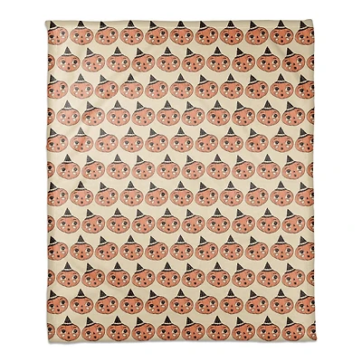 Retro Pumpkin Coral Fleece Blanket