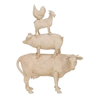 18" White Farm Animals Sculpture