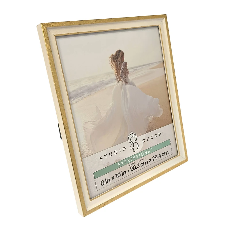 Expressions™ Cream & Gold Leaf Frame by Studio Décor®