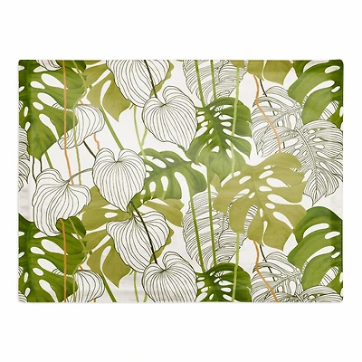 Yellow Green Monstera 18" x 14" Cotton Twill Placemat
