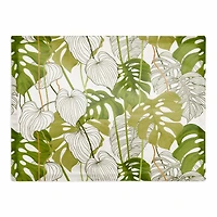 Yellow Green Monstera 18" x 14" Cotton Twill Placemat