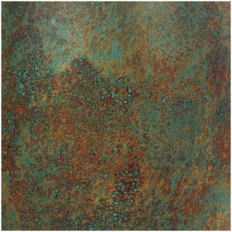 23.5" Rustic Green & Brown Antique-Style Ceramic Vase