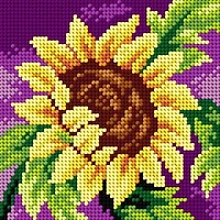 Orchidea Needlepoint Canvas For Halfstitch Without Yarn Sunflower - Printed Tapestry Canvas
