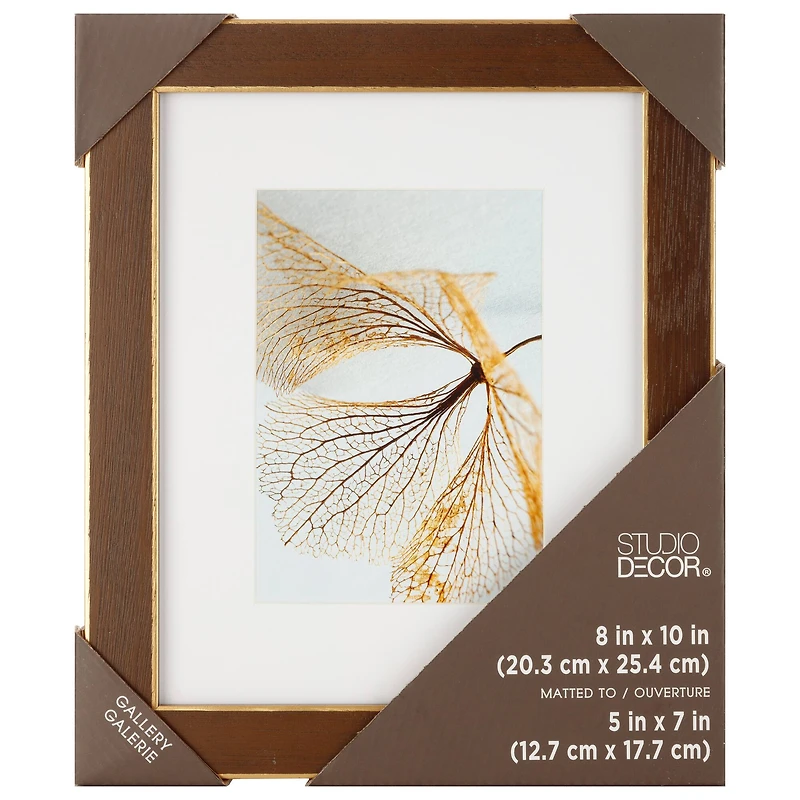 Gallery Walnut & Gold Trim Frame with Mat by Studio Décor