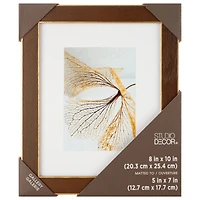 Gallery Walnut & Gold Trim Frame with Mat by Studio Décor
