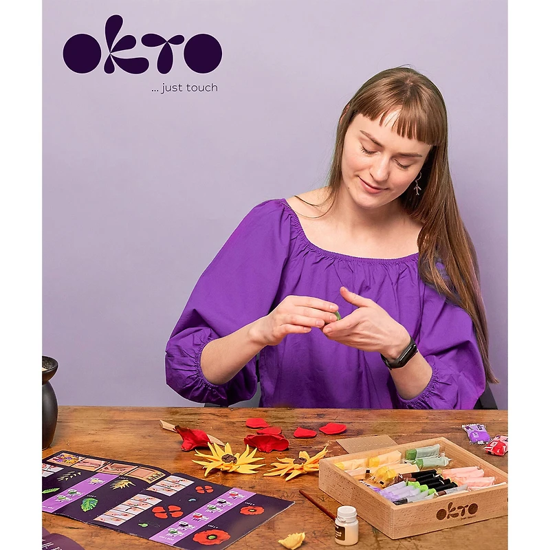OKTO DIY Wood & Craft Freedom Flowers Clay Kit